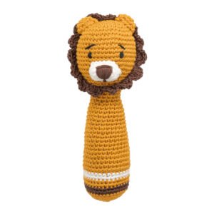 MOON Handcrafted Crochet Knitted Loop Rattle Toy-Tiger